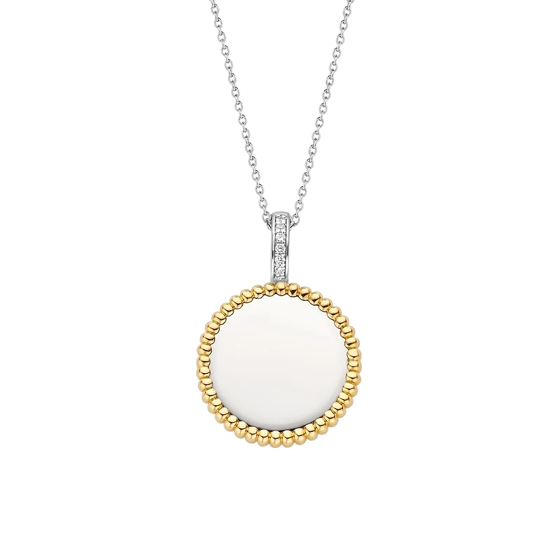 Polished Disk Two Tone Necklace