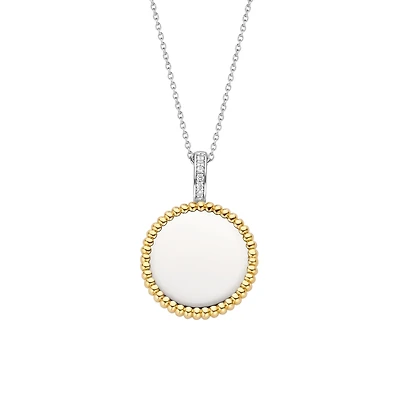Polished Disk Two Tone Necklace