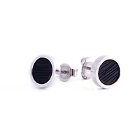 Black IP 8mm Stud Earrings