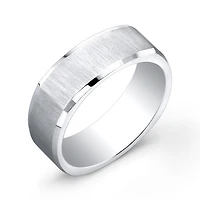 Cobalt Satin Center Square 7mm Ring