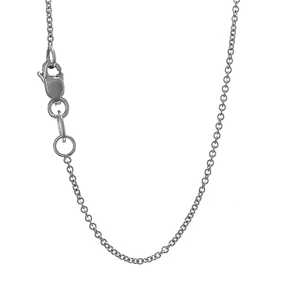 Round Cable Chain 1MM White Gold