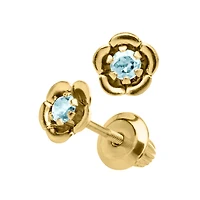 Birthstone Flower Kids Stud Earrings - December