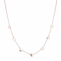 7 Heart Rose IP Steel Necklace