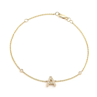 7mm Diamond Initial Bracelet