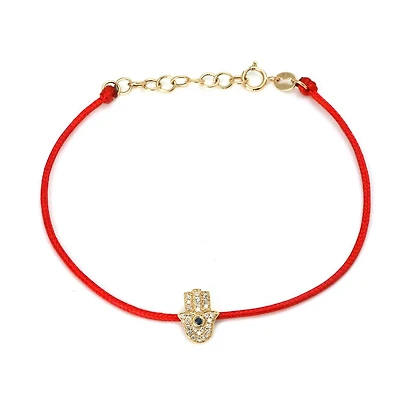 Hamsa Diamond Cord Bracelet