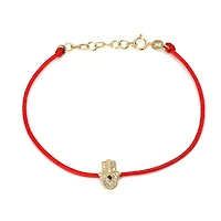 Hamsa Diamond Cord Bracelet