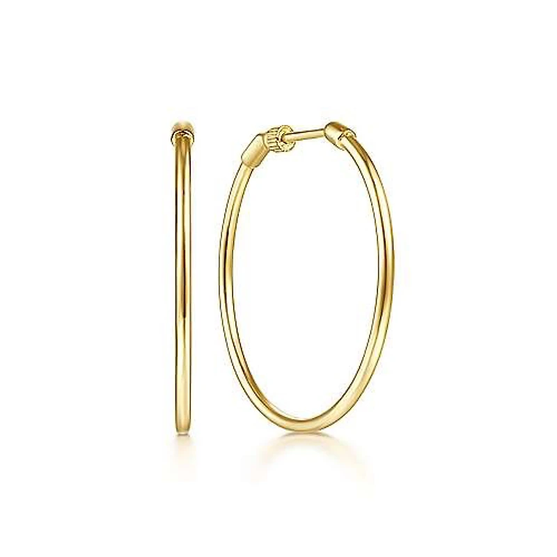 30mm Yellow Gold Hoop Earrings