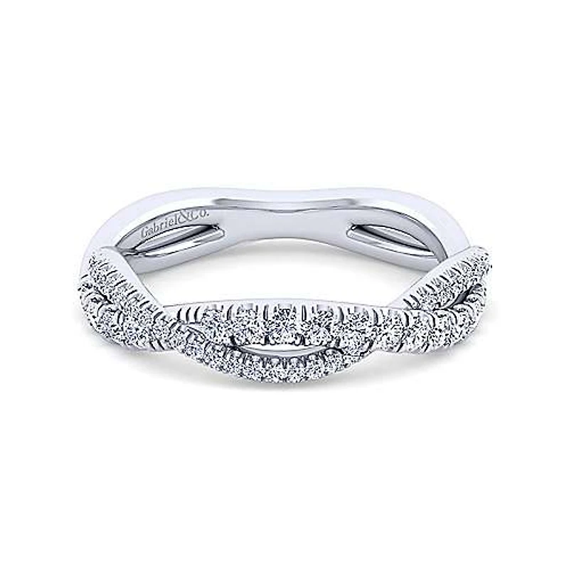 White Gold Diamond Twist Ring