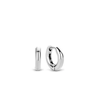 14.4mm All Silver Huggie Earrings