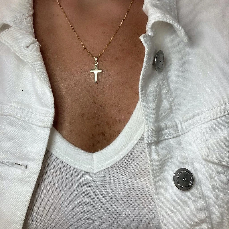 23MM Polished Cross Pendant