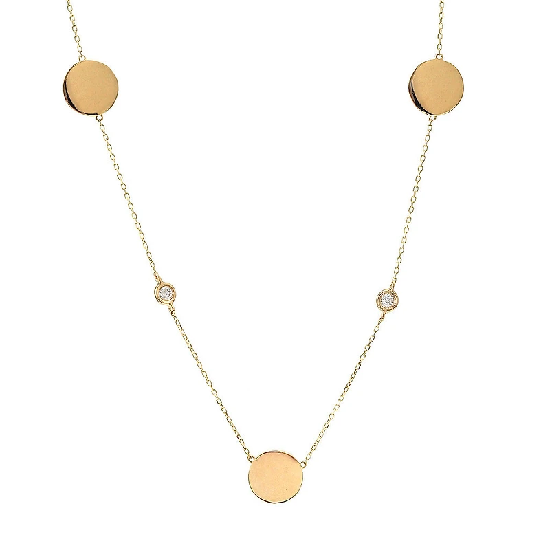Three Disk Diamonds Necklace
