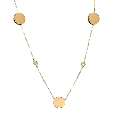 Three Disk Diamonds Necklace