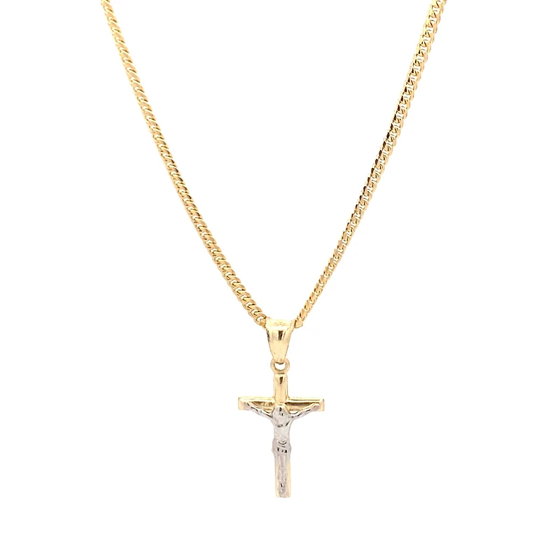 Two Tone Crucifix 20MM Pendant
