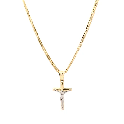 Two Tone Crucifix 20MM Pendant