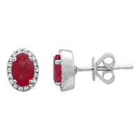 94 Ruby and Diamond Stud Earrings