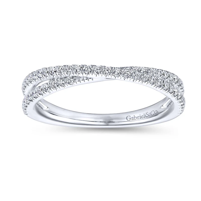Diamond Criss cross White Gold Ring