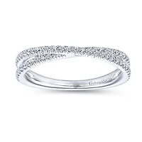 Diamond Criss cross White Gold Ring