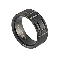 Tungsten Rectangular Cut 8mm Ring