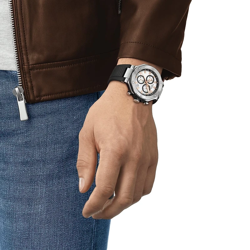 T-Race Steel/Black 45MM Watch