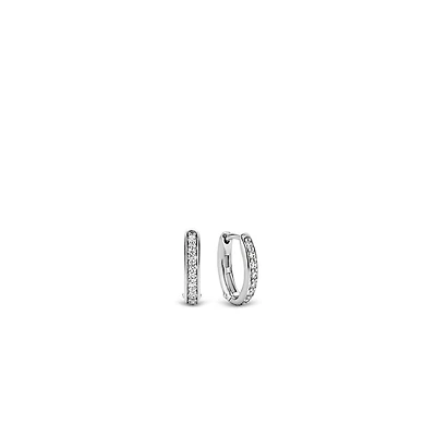 Oval Huggie Pave Earrings