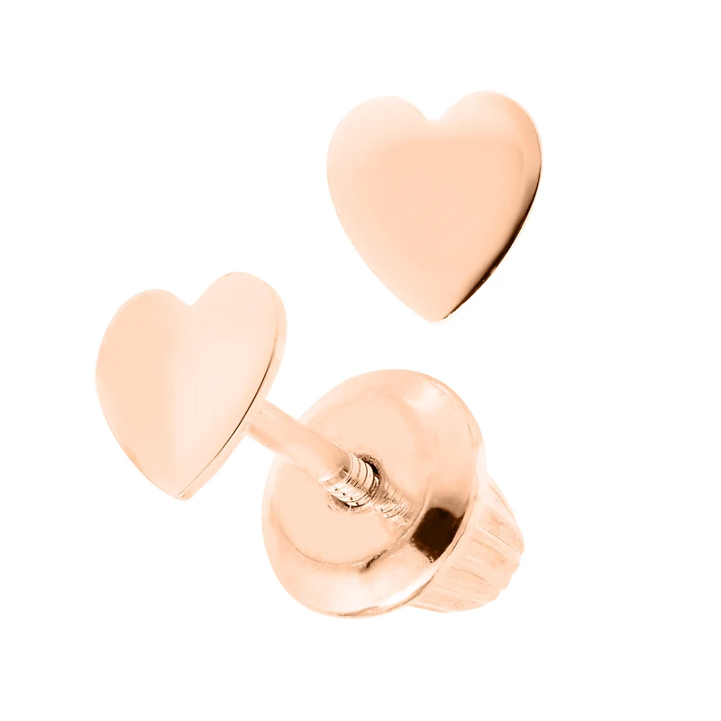 Rose Heart Studs