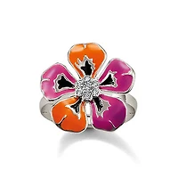 Orange Purple Flower Ring