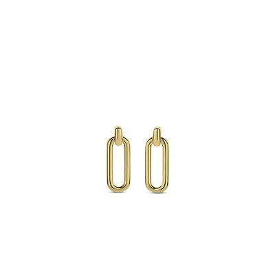 Golden Paper Clip Link Earrings