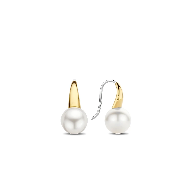 Golden Pearl Dangle Earrings