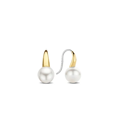 Golden Pearl Dangle Earrings