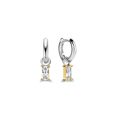 Emerald Cut Huggie Earrings