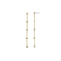 Bezel Drop Linear Golden Earrings