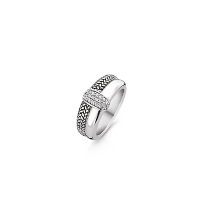 Double Braided Pave Ring