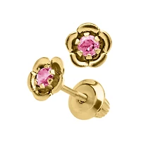 Birthstone Flower Kids Stud Earrings - October
