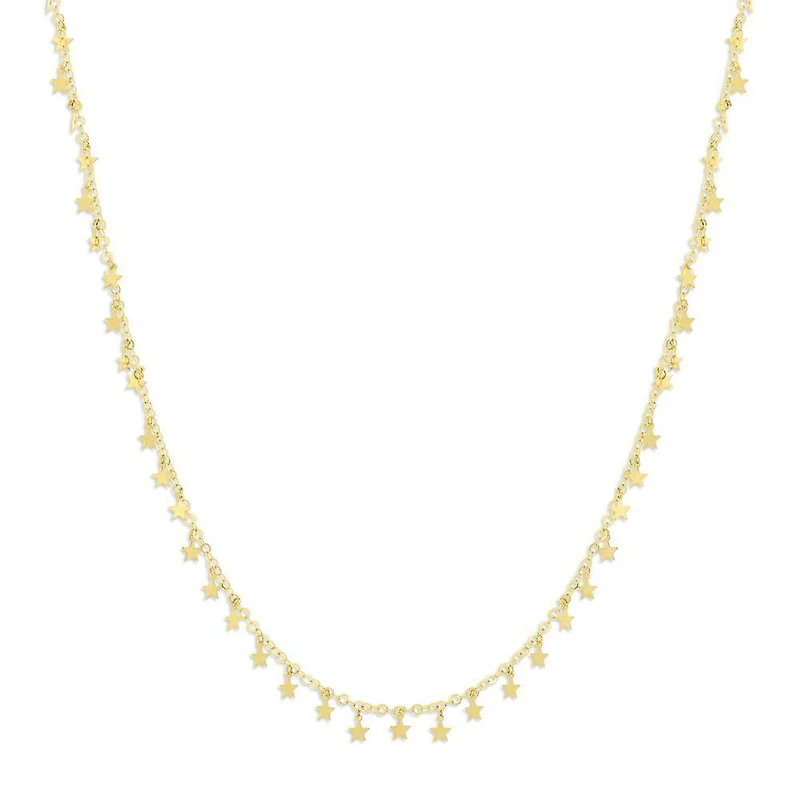 Multi Star Dangle Necklace 14K
