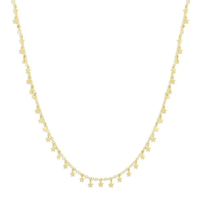 Multi Star Dangle Necklace 14K