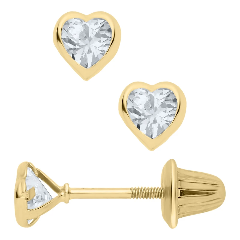 Heart Zirconia Kids Earrings
