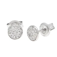 5.5MM Pave Diamond Circle Earrings