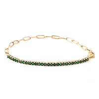 Half Paperclip Precious Stones Bracelet