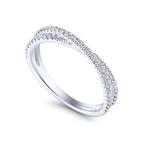 Diamond Criss cross White Gold Ring