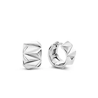 Rebel Silver 14MM Huggie Earrings