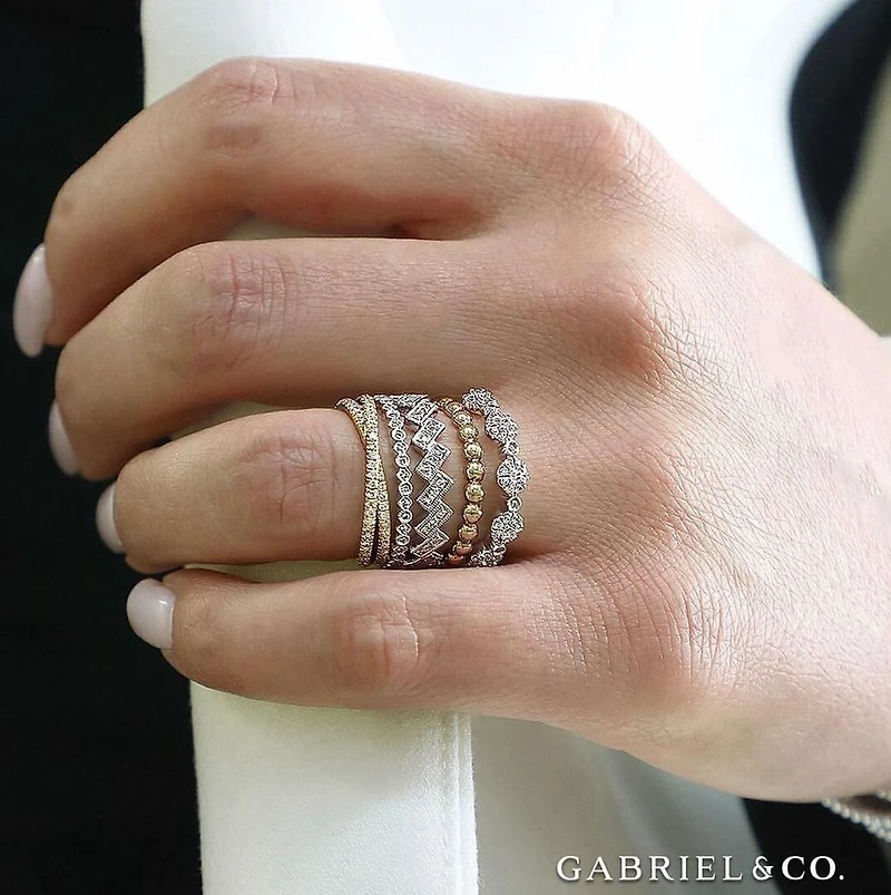 Diamond Criss Cross Yellow Gold Ring