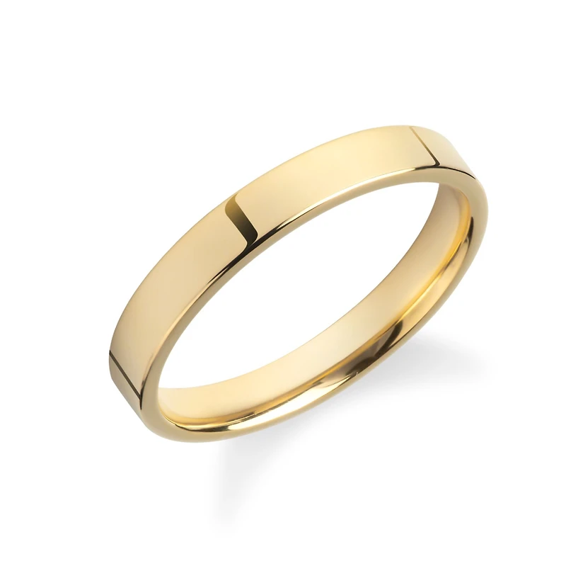 3MM Flat Yellow Gold Band