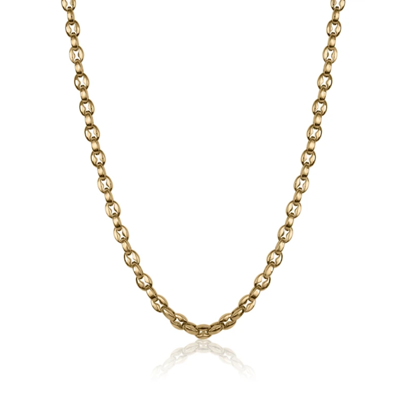 Coffee Bean 4.5MM Gold Steel Chain