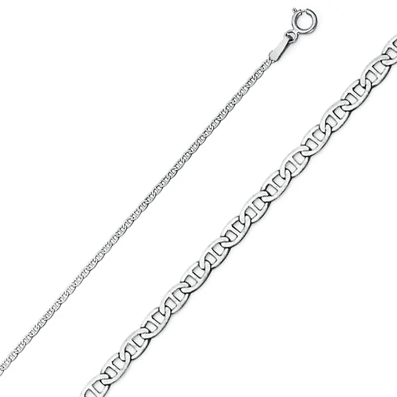 Flat Mariner 1.5MM Link White Gold