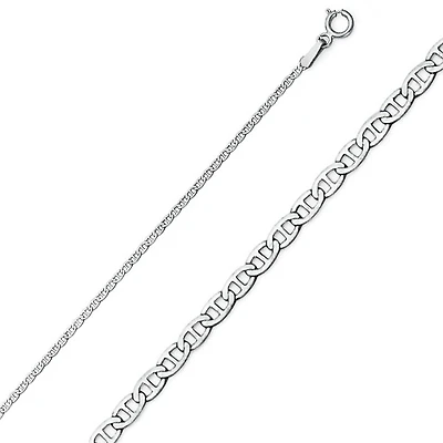Flat Mariner 1.5MM Link White Gold