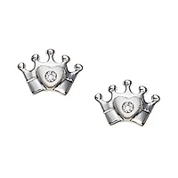 Silver Crown Earrings
