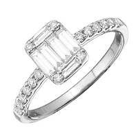 Emerald Illusion .56ct Engagement Ring