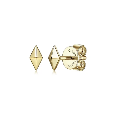 Gold Pyramid Stud Earrings