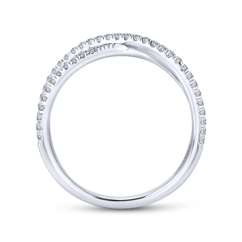 Diamond Criss cross White Gold Ring