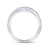 Diamond Criss cross White Gold Ring